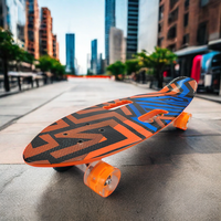 2025 nouveau design 27 pouces planche à roulettes best-seller en couleur orange avec rayures conception professionnelle de queue de poisson