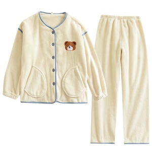 Autunno/inverno corallo <span class=keywords><strong>casa</strong></span> vestito per gli uomini e le donne pigiama per le donne flanella invernale spessa girocollo vestito caldo - Product Image 5