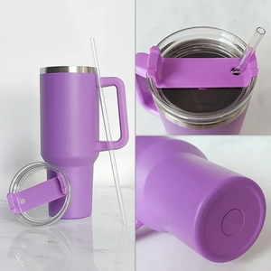 40oz Mug Tumbler <b>With</b> Handle Insulated Tumbler <b>With</b> Lids <b>Straw</b> Stainless Steel Coffee Tumbler Termos <b>Cup</b> for Travel <b>Thermal</b> Mug - Product Image 2
