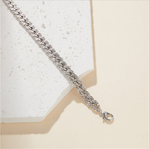 2025 été glacé or ZirconTennis bracelets de cheville Hip Hop bijoux glacé chaîne cubaine Zircon cheville pour les femmes bijoux de mode - Product Image 5