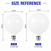Ampoule LED Globe Vintage en Verre Dépoli Blanc Lait G45 G50 G60 G80 G95 G125 G150 7W 8W 9W 12W 15W pour Éclairage Intérieur Domestique - Meilleures Ventes
