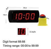 Temporizador Digital LED Portátil GANXIN de 3 Pulgadas para Juegos de 10 Segundos con Control de Botón de Inicio, Pausa y Reinicio con Cable