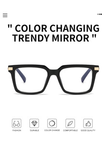 Gafas de Sol <span class=keywords><strong>Fotocromáticas</strong></span> con Revestimiento Azul para Hombre 95018, Gafas Ópticas con Marco Cuadrado Grande de Primera Calidad que Cambian de Color - Product Image 6