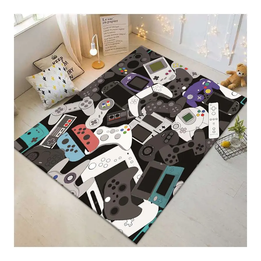AZ wholesale indoor home decor non-slip area throw custom modern 3d printed rubber backed washable gamer rugs