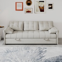 Modernes Ausziehbares Schlafsofa Gepolstertes Ecksofa Luxuriöses Stoffbezogenes Sofa-Bett für Kleine Wohnungen und Villen