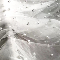 Fournisseur en gros direct usine de tissu en maille de tulle de nylon et polyester perlé or pour voiles de mariée, robes de mariée et robes de princesse