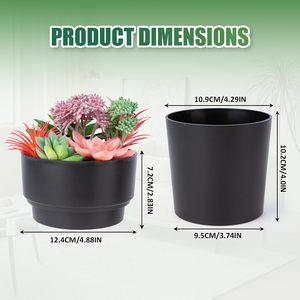 Coffre-fort dissimulé en forme de pot de fleurs noir, boîte de rangement secrète pour garder vos objets de valeur en sécurité - Product Image 5