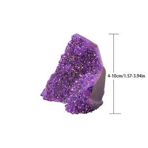 Jd Đá Quý Bán Buôn Mạ Điện Cụm Pha Lê Thủ Công Thủ Công Handmade 4 Để 10Cm Đầy Màu Sắc Aura Thạch Anh Cụm Đá Quý Tự Nhiên - Product Image 2