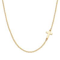 Collar de Cadena con Cruz de Acero Inoxidable, Resistente al Agua y al Deslustre, Diseño Refinado y Simple, Collar de Una Sola Capa con Cruz Lateral de Acero Inoxidable para Mujer