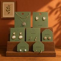 Lot de cartes en papier personnalisées pour bijoux, support pour colliers et boucles d'oreilles, logo personnalisé, forme sur mesure, OEM