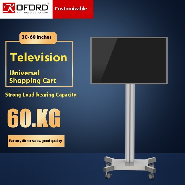 All-In-One 30-60inch Aluminum Alloy TV Rack Horizontal Vertical Screen Viewing Stand for Teaching Conference TV Mount Cart