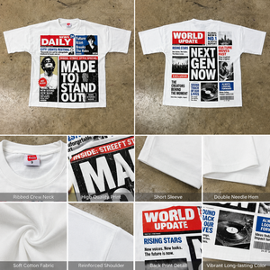 T-shirt personnalisé OEM, Camisetas De Rock Streetwear Hombre, T-shirt oversize pour <span class=keywords><strong>homme</strong></span>, Hip Hop, 100% coton, dessins TDF pour sublimation - Product Image 3