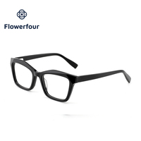 Montures de lunettes rectangulaires en acétate Flowerfour, lunettes optiques tendance, lunettes de vue pour adultes unisexes, lunettes de protection contre les radiations
