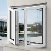 Fenêtre à battant en aluminium architectural avec double vitrage trempé et verrouillage multipoints pour maisons personnalisées