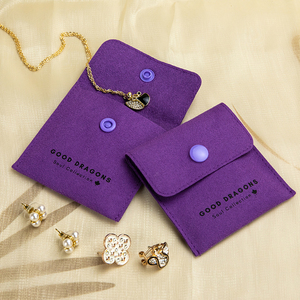 Bolsa Pequeña de Terciopelo Morado de Alta Calidad, Personalizada, para Joyería, Bolsa de Sobre para Pendientes, Bolsa de Terciopelo para Pulseras, Bolsa de Embalaje - Product Image 2