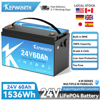 Venta Directa de Fábrica, Stock en el Extranjero, Paquete de Baterías de Litio Hierro Fosfato LiFePO4 de 24V 60Ah con BMS Integrado para Bicicleta Eléctrica y Vehículo Turístico