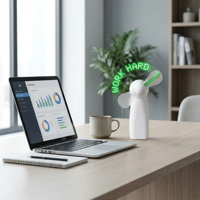 Mini Ventilador de Mano LED Portátil con Pantalla de Mensajes Programable, Recargable, con Luz, Texto Personalizado, Ventilador Inteligente Práctico para Fiestas