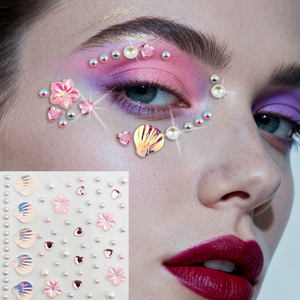 Autocollants pour le visage en gros, bijoux 3D en strass, maquillage, paillettes, cristaux, gemmes, cœur, <span class=keywords><strong>étoile</strong></span>, papillon, autocollants de tatouage en pierres précieuses autocollants - Product Image 2