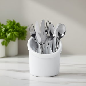 Cutlery Drainer Ceramic Utensil Holder For Kitchen Storage White - Product Image 3