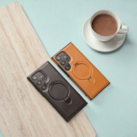 Étui de téléphone S26 ULTRA en PU avec rabat, support magnétique 360°, antichoc, design sportif, compatible avec 16 Pro