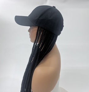 Perruque Chapeau de Baseball <span class=keywords><strong>Afro</strong></span> <span class=keywords><strong>Tresses</strong></span> de Boxe à Grand Succès de 32 Pouces avec Extrémités Bouclées, pour Usage Quotidien, en Fibre Mate de Qualité Supérieure Résistante à la Chaleur - Product Image 6