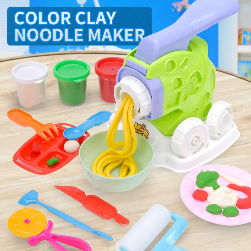 ครัวการศึกษาสีแป้งก๋วยเตี๋ยวเครื่องของเล่นอัจฉริยะ3d Magic Diy Clay Playdough