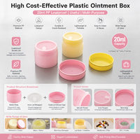 Pot en plastique vide pour pommade, 20 ml, rose et jaune, en PP, écologique, pour emballage de médicaments solides, avec étiquette personnalisée - Prix de gros