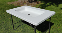 Nouveau plastique HDPE Portable pliant 4 pieds Fill N Chill Table pour fête en plein air