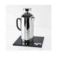 Vente en gros de cafetière à pression française au design simple et de luxe, ensemble d'ornements en métal écologiques de poche en acier inoxydable pour mur