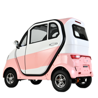 Nouveau scooter électrique LEO à quatre roues, mini véhicule électrique fermé avec 3 sièges, lumières LED, autonomie jusqu'à 100 km, pour personnes âgées