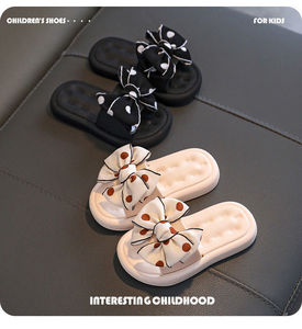 รองเท้าแตะเด็ก, เจ้าหญิงตัวน้อย, ชุดฤดูร้อนสำหรับเด็กผู้หญิง, รองเท้าแตะแบบสวมมีโบว์, พื้นรองเท้านุ่ม, รองเท้าการ์ตูนสำหรับใส่ในบ้าน - Product Image 6