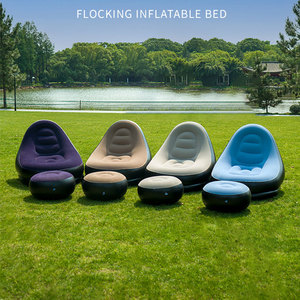 Divano Gonfiabile in Peluche per Campeggio all'Aperto, Utilizzabile per Sedersi o Sdraiarsi, Divano da Cortile con Poggiapiedi - Product Image 1