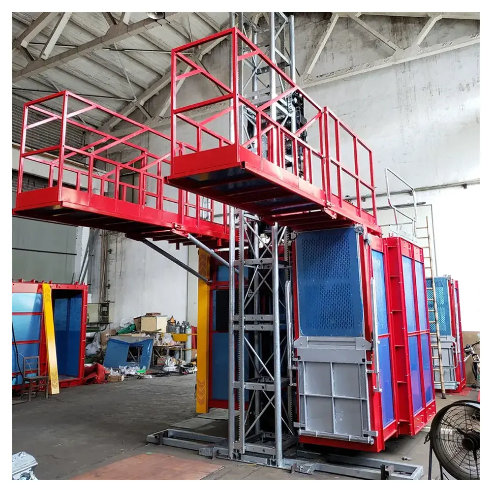 Yaygın olarak kullanılan 100m kaldırma ekipmanları inşaat asansörü Sc200/200 yapı malzemesi kaldırma