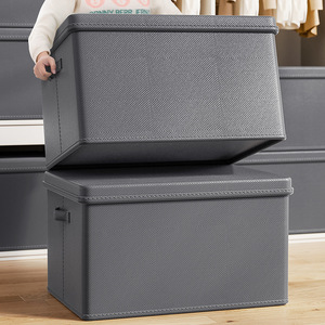 Clothing <b>Storage</b> Box With Lid Foldable Stackable 20L 42L 61L For Wardrobe Home Use - Product Image 2