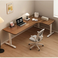 Bureau d'angle en forme de L, bureau d'ordinateur de chambre à coucher, bureau de travail, bureau avec panneau perforé d'angle relevable, bureau d'étude