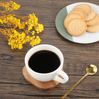 Sous-verre en bois personnalisé, tapis de boisson en bois naturel et protection de table, tapis de tasse vierge personnalisé pour café