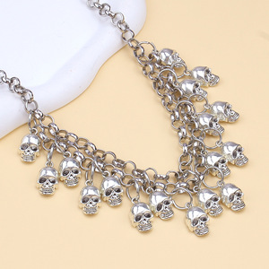 Cadena de cintura gótica con colgante de calavera, aleación de zinc, estilo punk, accesorio de Halloween, capa única, negro - Product Image 4