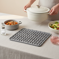 Tapis de séchage de vaisselle et dessous de plat en silicone 2-en-1, support de pot résistant à la chaleur, tapis de comptoir de cuisine antidérapant, dessous de plat en silicone sans BPA