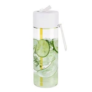 Bouteille d'eau en plastique Tritan transparente et mignonne de 25 oz (740 ml) avec paille, sans BPA, personnalisable avec logo, idéale pour le sport - Product Image 3