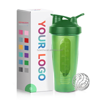 Bouteille de shaker en plastique sans BPA de 400 ml/600 ml pour la salle de sport, pour les boissons, les smoothies, usage personnel