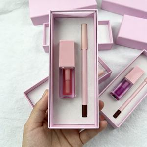 Kit de Maquillaje Labial Vegano 2 en 1 al por Mayor, Aceite Labial Hidratante que Cambia de Color, Delineador de Labios Mate de Alta Pigmentación - Product Image 1