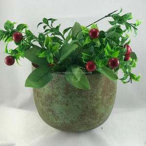 Pot de fleur rond en fer fait main avec vase de table polyvalent en métal patiné pour la décoration de la maison et du mariage pour les hôtels et le jardin - Product Image 3