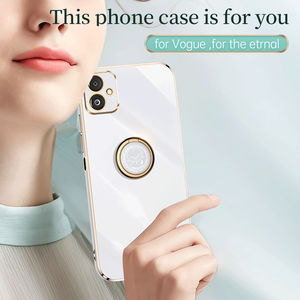 Funda de TPU a prueba de golpes con borde dorado 6D, con soporte de anillo para <span class=keywords><strong>Samsung</strong></span> <span class=keywords><strong>Galaxy</strong></span> F14 5G A14 A34 A53 <span class=keywords><strong>A33</strong></span> A73 S23 - Product Image 4