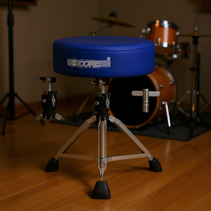 Siège de batterie 5 Core bleu, rembourré 4 pouces, capacité 441 lb, hauteur réglable, accessoire d'instrument de musique - Product Image 2
