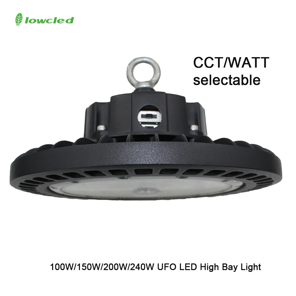 5 años de garantía 140lm/W 150lm/W 170lm/W Volumen de ahorro 100W 150W 200W 240W UFO LED High Bay Light