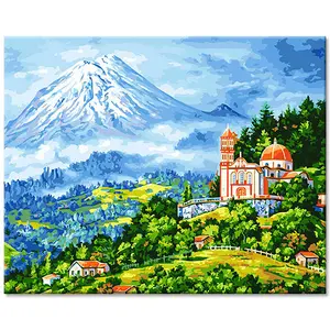 Deyi Fabriek Handgemaakt De Alpen Canvas Prints Digitaal Olieverfschilderij Diy Natuurlijke Landschap Schilderij Op Nummer