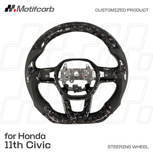 Volant personnalisé en fibre de carbone à paillettes argentées pour Honda Accord Civic Si Type-R FL5 CR-V 11e génération 2022-2026 - Product Image 2