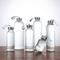 Bouteille d'eau en verre personnalisée BSBH avec logo, 500 ml, 750 ml, 1000 ml, bouteille d'eau transparente vide, portable, bouteille d'eau en verre transparente pour le sport