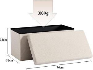 Banc de rangement pliable moderne en tissu, banc en MDF en bois durable pour le salon, canapé-<span class=keywords><strong>lit</strong></span> - Product Image 4