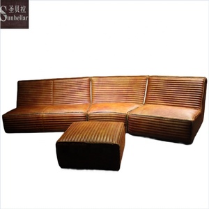 Su misura di alta qualità stile per il tempo libero in vera pelle <span class=keywords><strong>vintage</strong></span> <span class=keywords><strong>angolo</strong></span> e divano componibile soggiorno hotel casa mobili - Product Image 5
